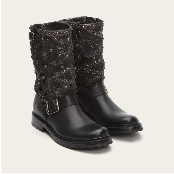 Frye Veronica Deco Black Boot, Sz 10, NWT! - Picture 2 of 5